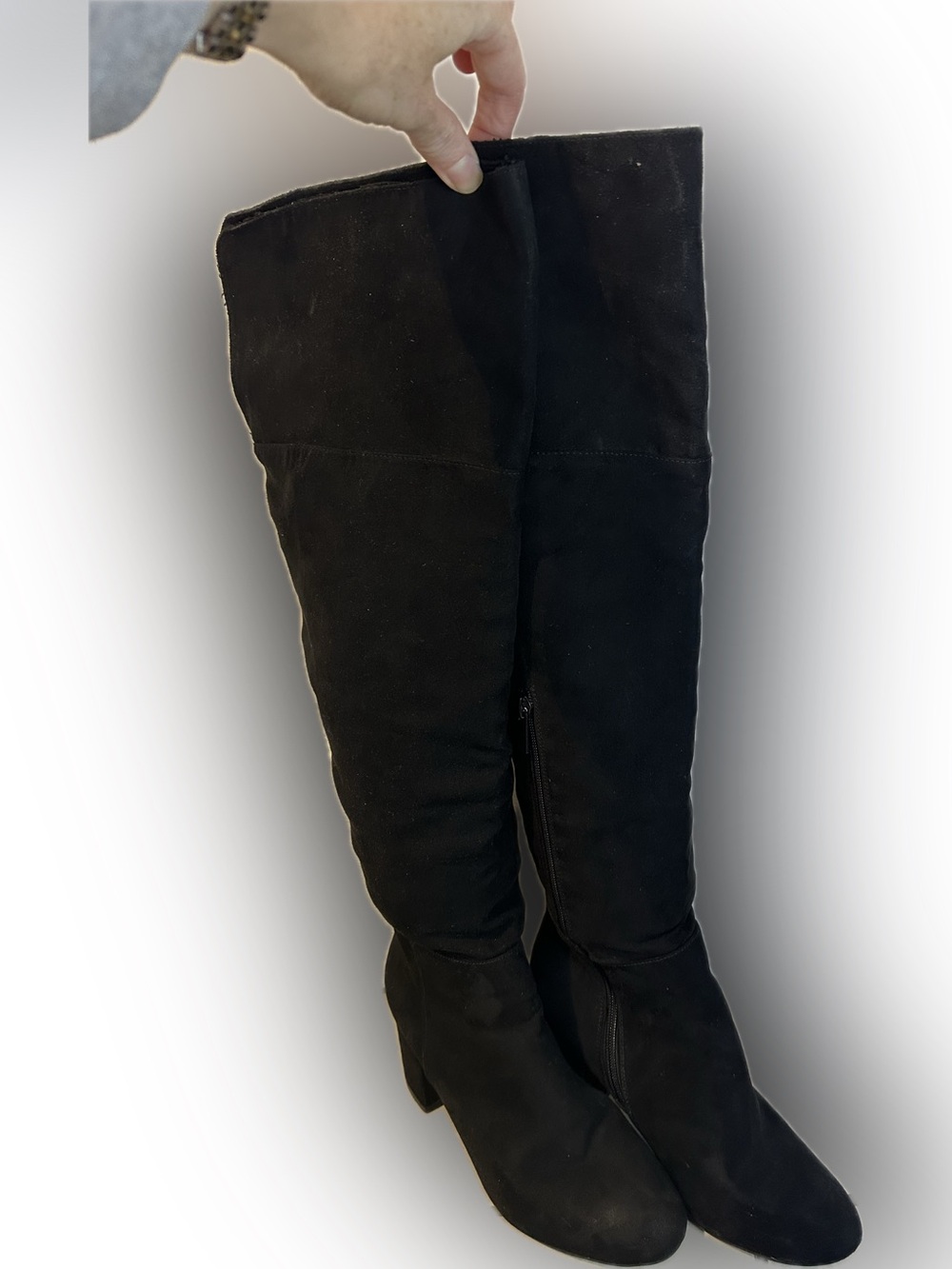 Bamboo Classic Over-the-Knee Black Suede Women's Boots